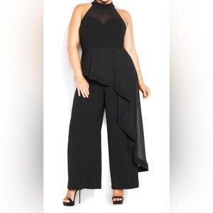 City Chic Black Wide Leg Jumpsuit